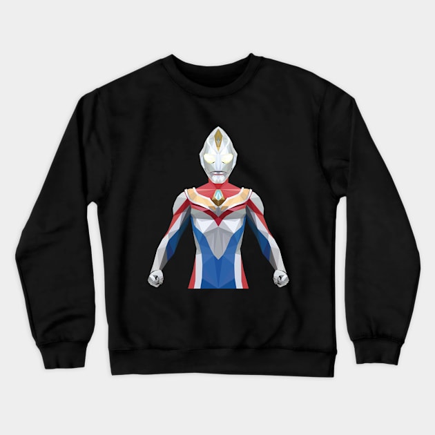 Ultraman Dyna (Low Poly Style) Crewneck Sweatshirt by The Toku Verse